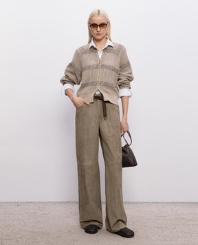 Brunello Cucinelli Beige cardigan with sequins M58772806