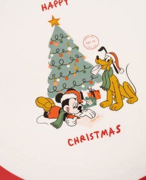 Disney Mickey and Pluto White Ceramic Dinner Plate DN25330
