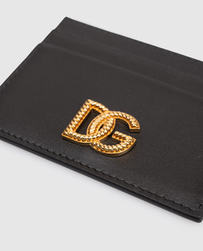 Dolce&Gabbana Black leather cardholder with monogram BI0330AK274