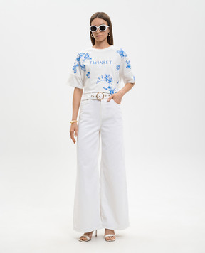 Twinset White jeans with a belt 261TT2470