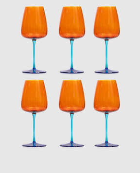 La Reine Set of orange wine glasses JOY 6 pcs JOY55CL