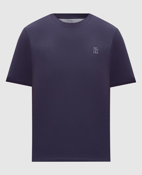 Brunello Cucinelli Purple T-shirt with logo print M0B138440