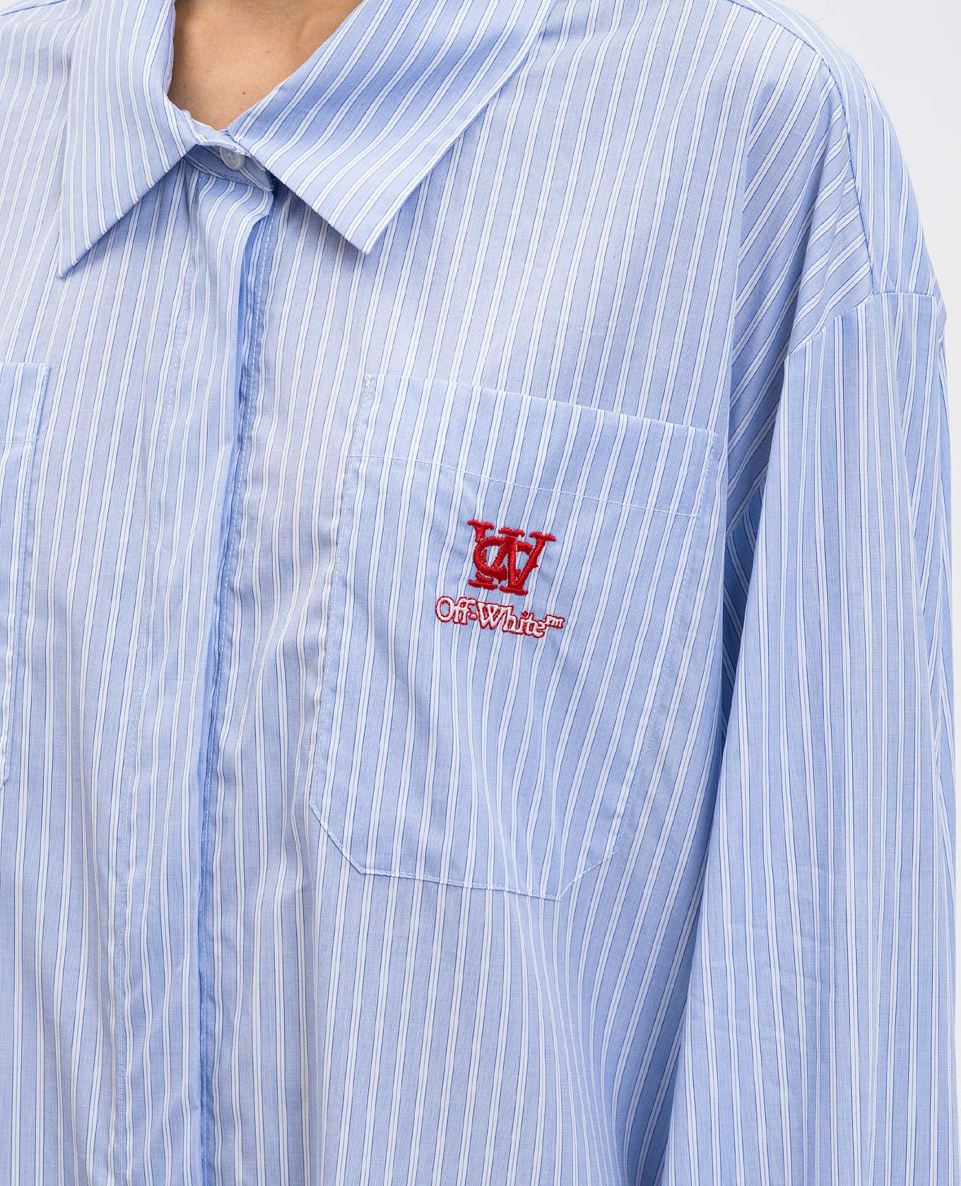 Blue striped shirt dress Off-White 5