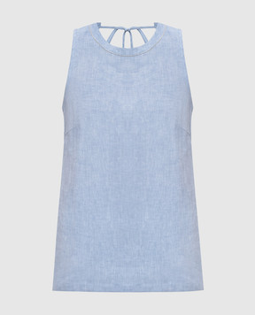 Peserico Blue linen top S0820102600