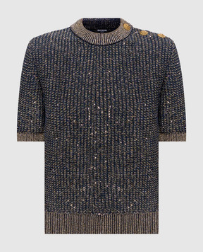 Balmain Blue sequin top HF1ALB60KK13