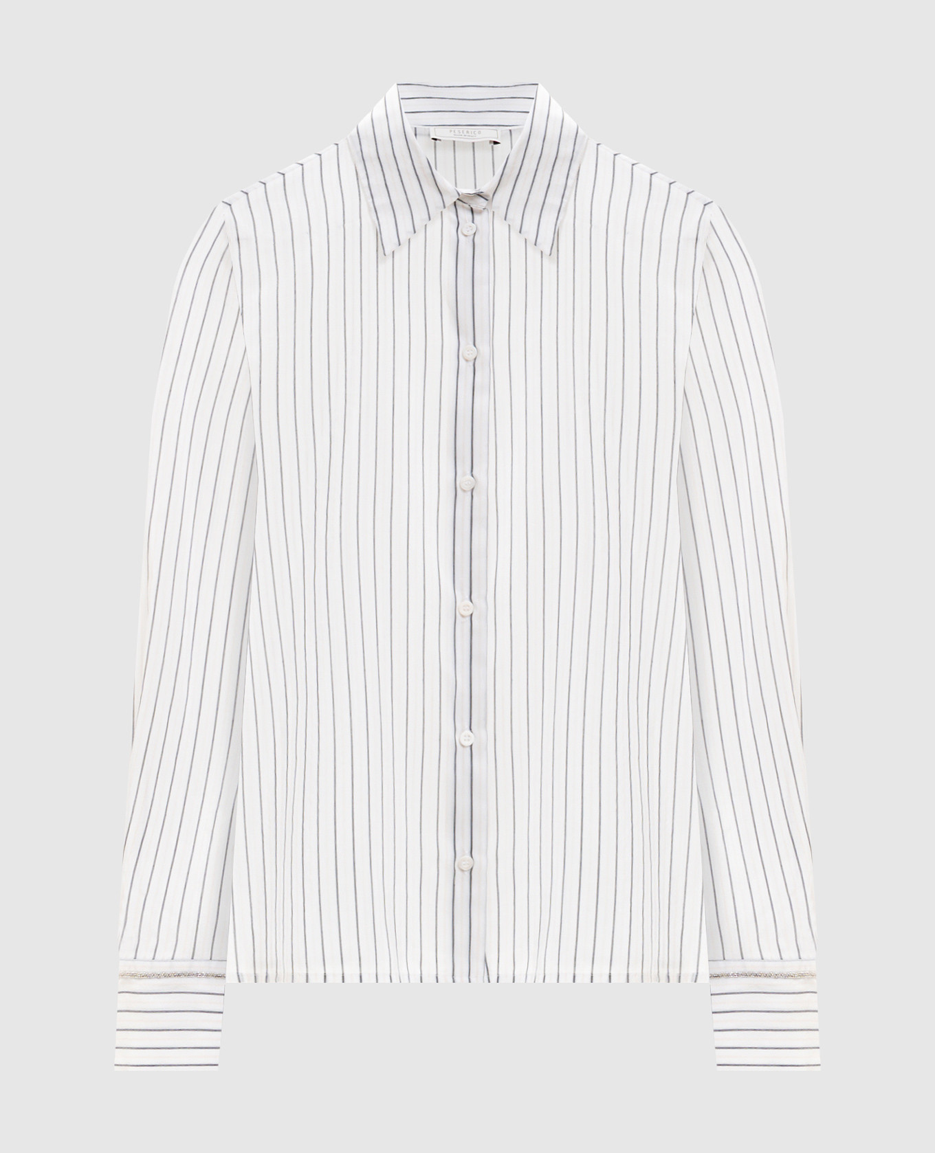 

White striped shirt with monil chain Peserico