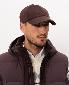 Peserico Burgundy wool and cashmere cap R76061C006717