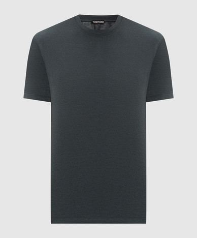 T-shirt vert avec broderie monogramme
