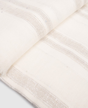 Peserico White striped linen scarf S31546C0CC827