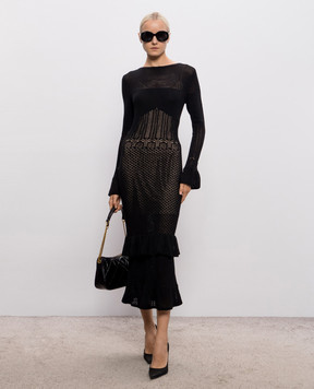 Twinset Black midi dress with wool 262TP3070