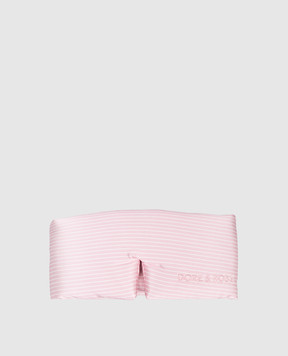 Dore & Rose Pink striped silk sleep mask DEEPSLEEPMASK