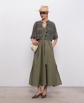 Brunello Cucinelli Green cropped cardigan with sequins M58772826