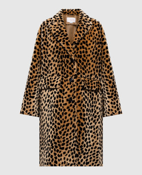 Babe Pay Pls Beige leopard print sheepskin coat 2130SETAGEPARD