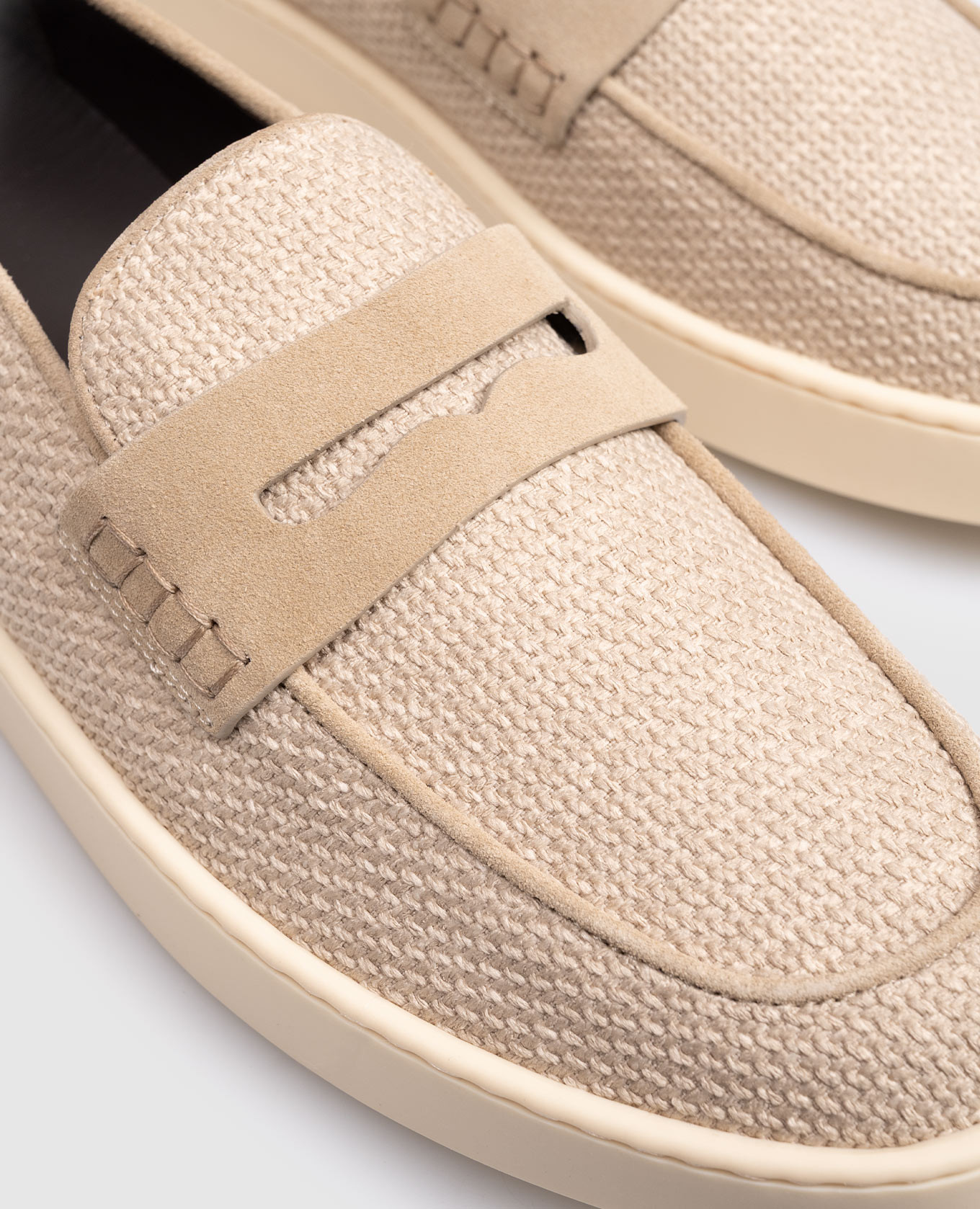 Beige loafers with weaving Canali 5