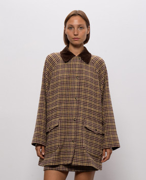 Twinset Beige parka with patterned wool 262LI2BAA