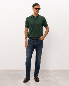 Dolce&Gabbana Green silk polo shirt GXZBUZJBSPK