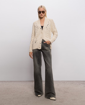 Ermanno Scervino Ivory alpaca cardigan D495N322NWJ