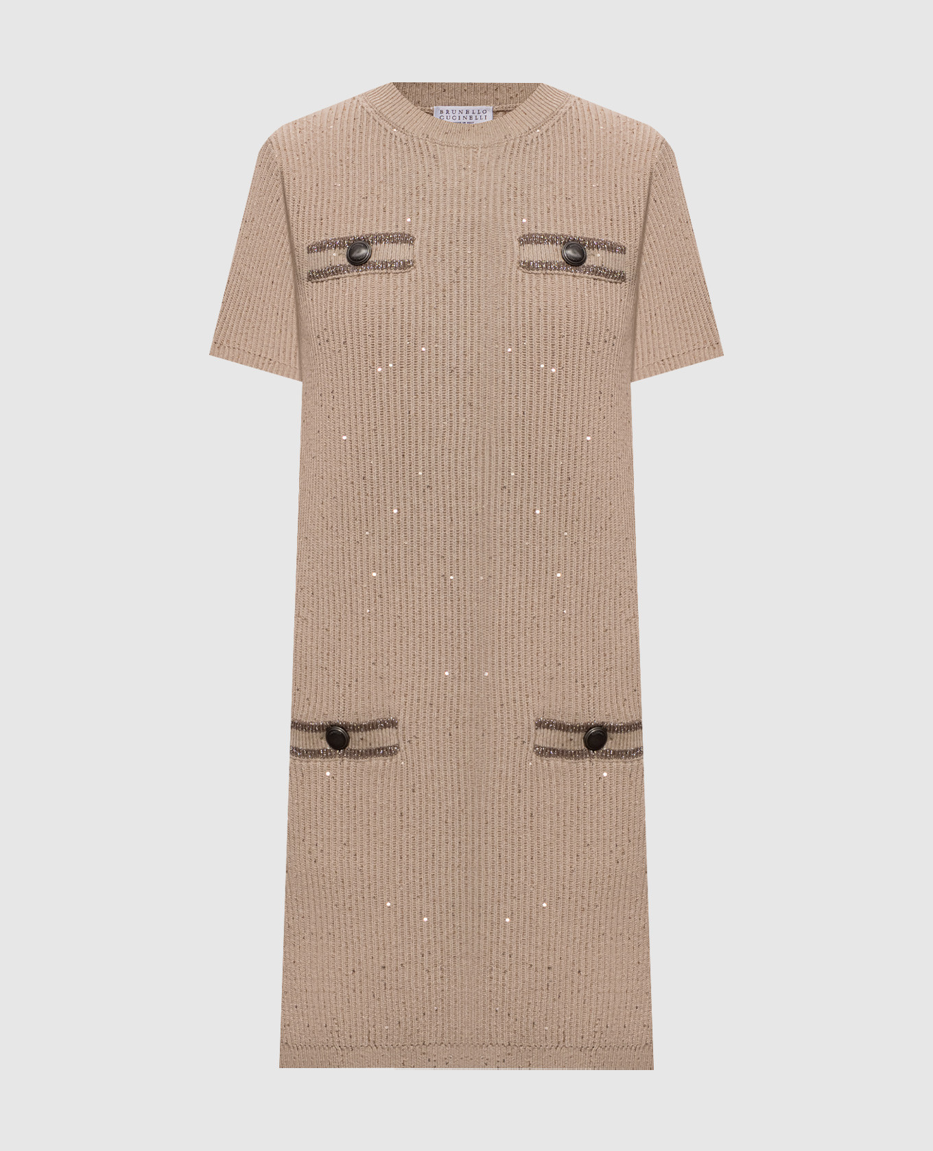 Beige dress with sequins Brunello Cucinelli