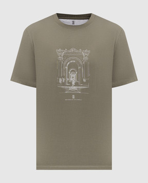 Brunello Cucinelli Khaki T-shirt with print M0B138521P