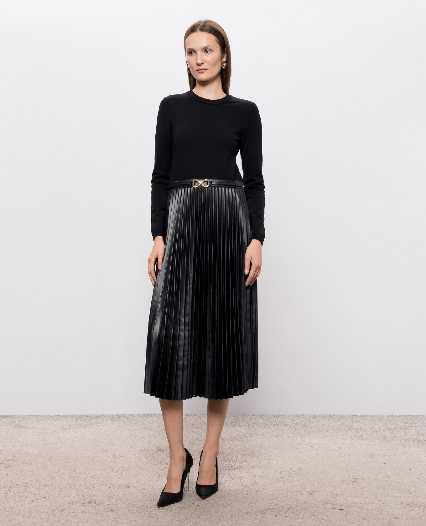 Black dress with pleating Twinset 2