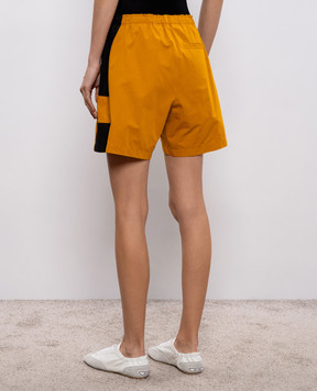 Saint Laurent Brown shorts with monogram logo print 858566YZ9GA