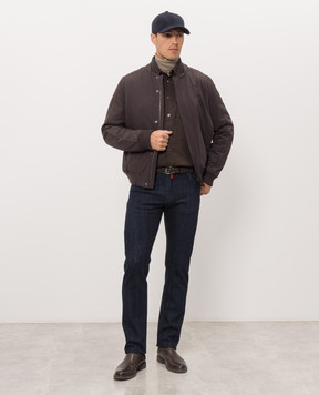 Kiton Blue jeans with logo patch UPNJSK0113H