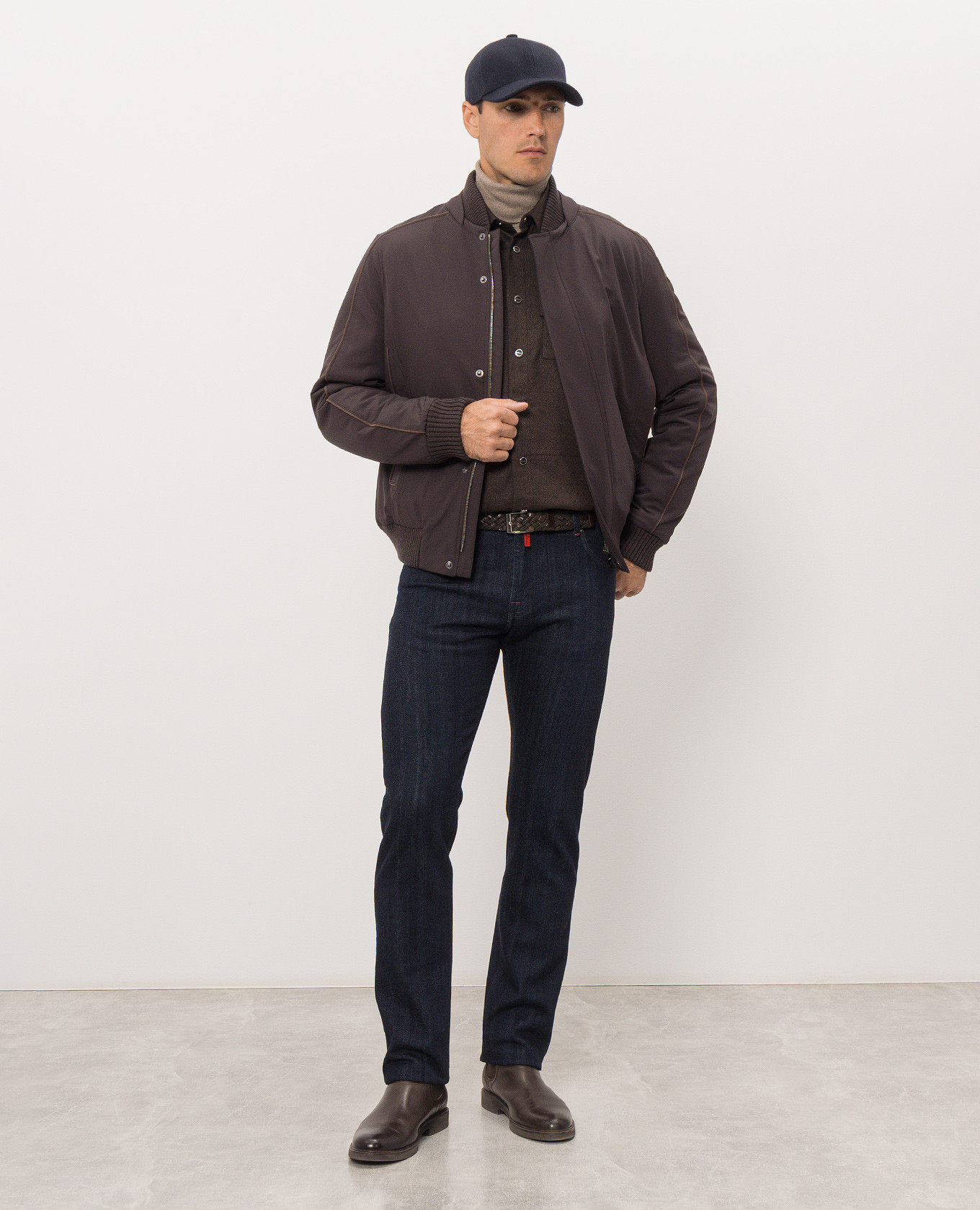 Brown wool shirt Kiton 2