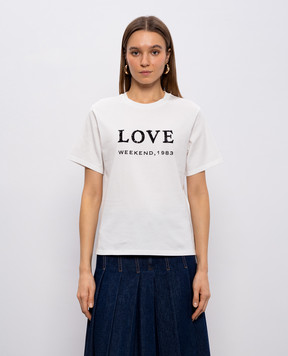 Max Mara Weekend White T-shirt WKDAGILE with sequins WKDAGILE