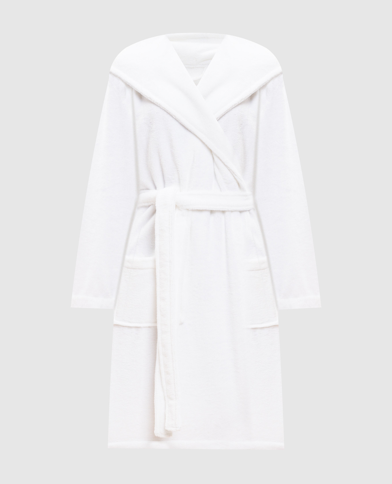 White terry robe with hood