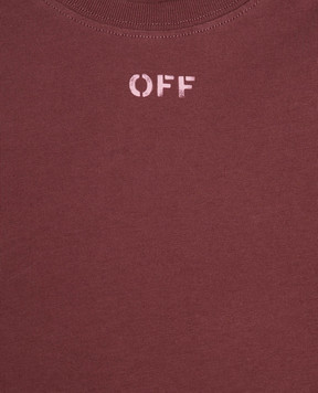 Off-White Children's burgundy long sleeve shirt with Arrow Acrylic print 44GAB00CF26J001