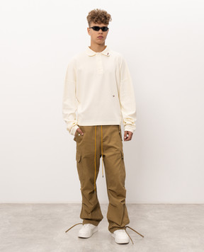 Rhude Ivory polo with embroidered logo RHPF26PO02214