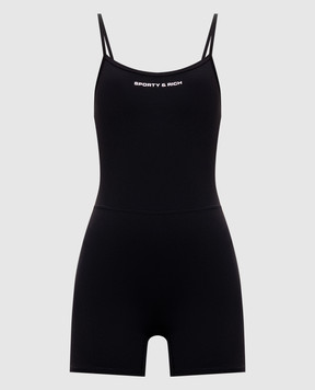 Sporty & Rich Black jumpsuit with contrast logo JS00188315BA01
