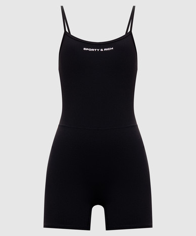 Black jumpsuit with contrast logo