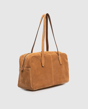 Gianni Chiarini Brown suede Aryna bag with logo patch BS12222CMPL