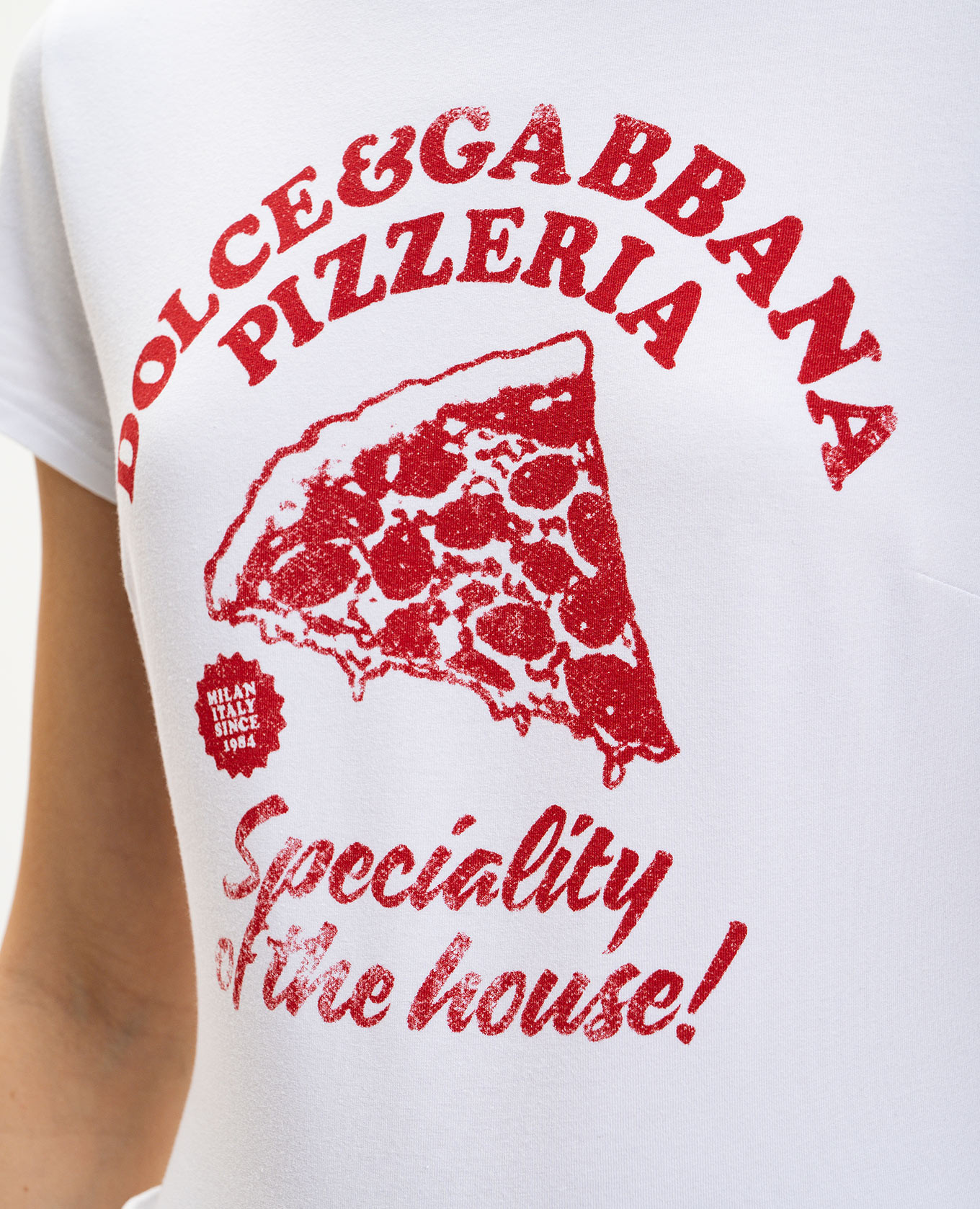 White T-shirt with contrasting print Dolce&Gabbana 5