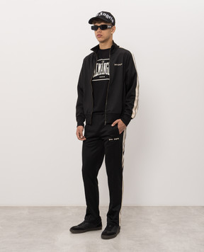 Palm Angels Black sports jacket with logo embroidery PAMBD001FB001