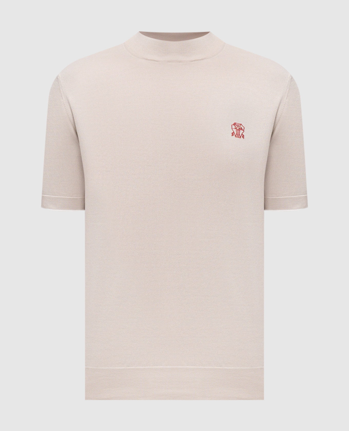 

Beige T-shirt with emblem Brunello Cucinelli
