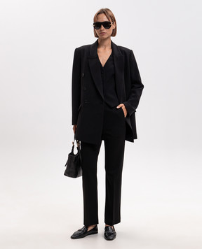 Twinset Black double-breasted jacket with belt 262LI2DQQ