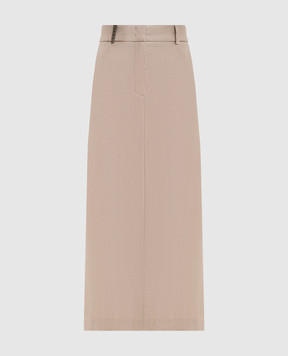 Peserico Beige skirt with linen P05143Z01921
