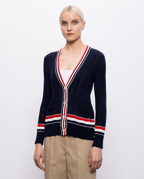 Thom Browne Blue patterned cardigan FKC706AY3014