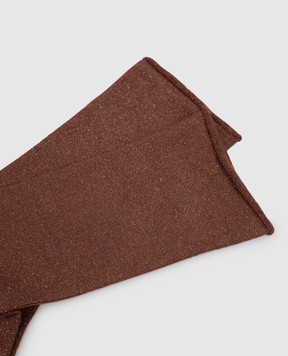 Brunello Cucinelli Brown silk and cashmere socks with lurex M41945019P