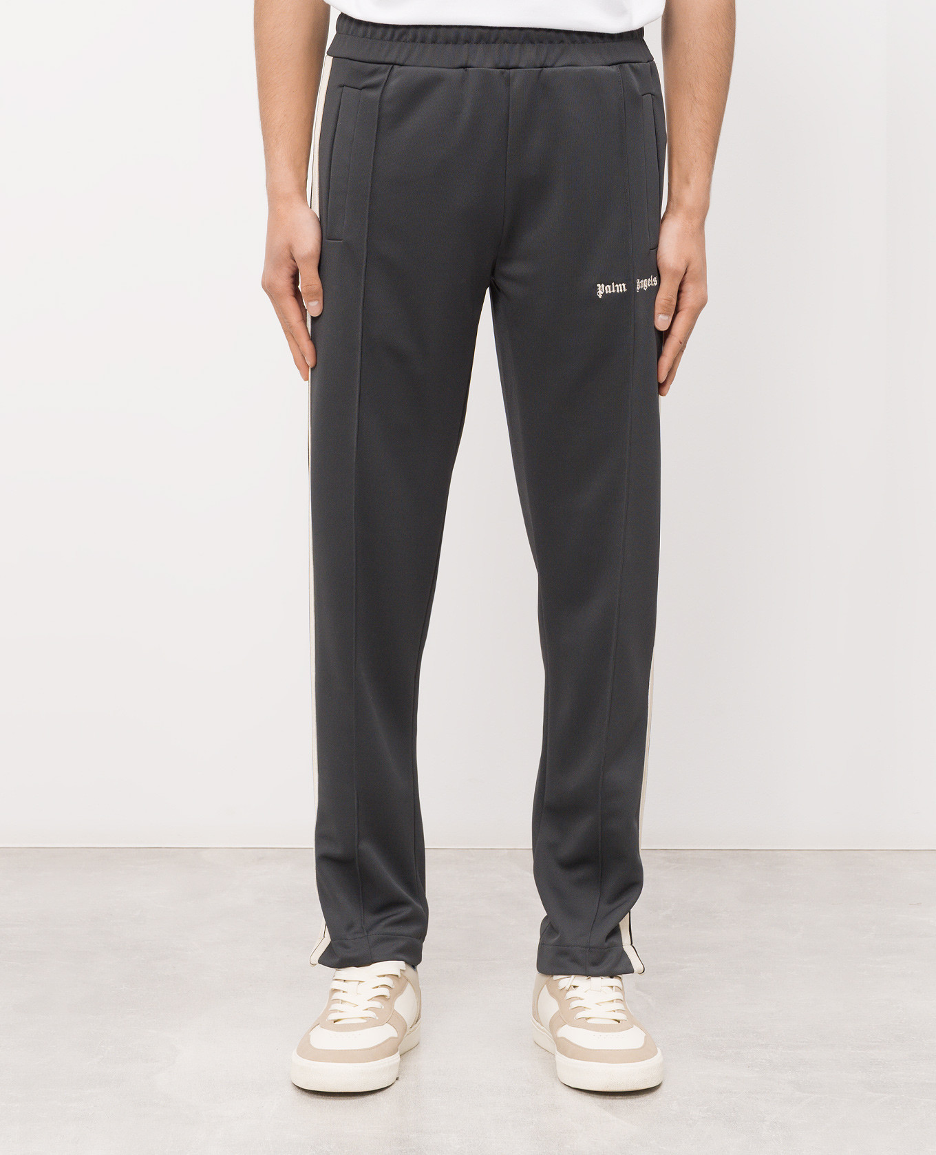Grey sweatpants with logo embroidery Palm Angels 2