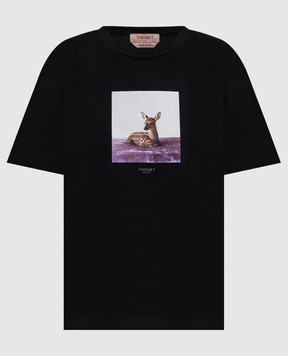 Twinset Black T-shirt with print 262TF2090