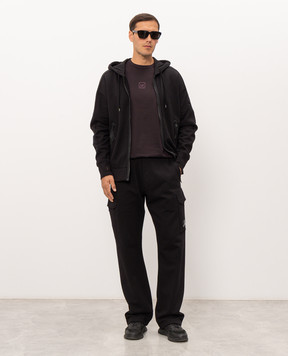 C.P. Company Black sports jacket with logo patch MSS716M005086W
