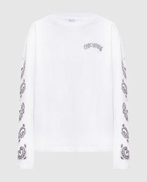Off-White White Paisley Diags Longsleeve 2FB00426T