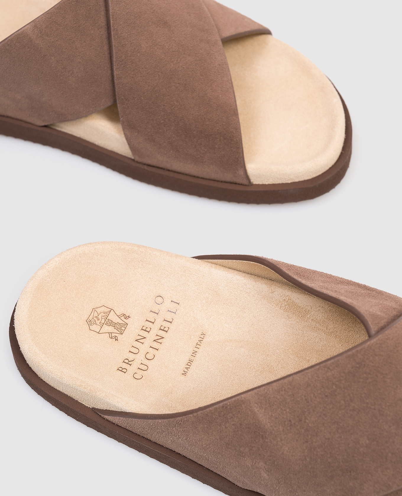 

Brown suede flip-flops Brunello Cucinelli