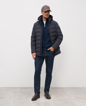 Cashmere&Whiskey Blue merino wool cardigan CH08