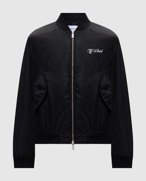 Off-White Black bomber jacket with logo 44MEH05EC9F002