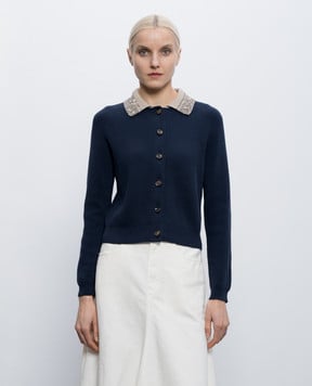Brunello Cucinelli Blue cardigan with sequins M19232416