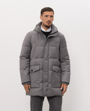 Peserico Gray down jacket with wool R52244D2574
